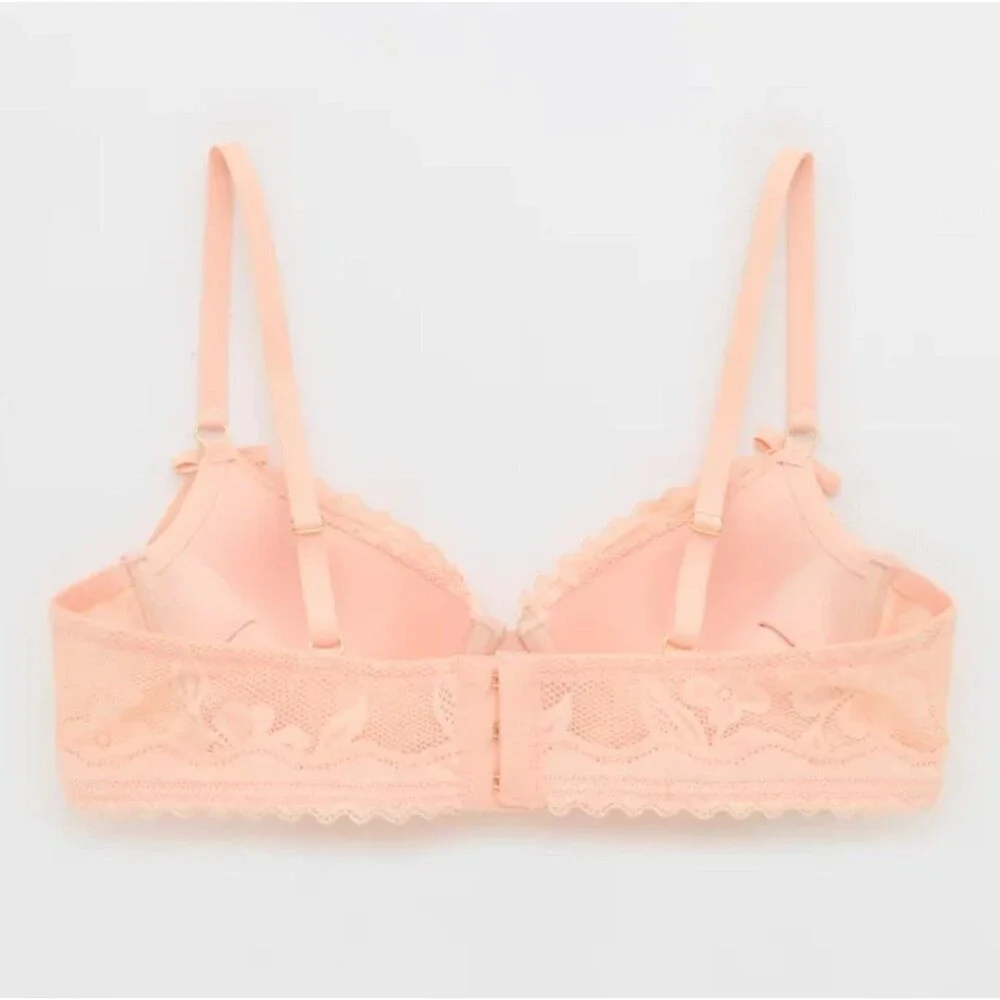 Aerie 34B Plunge Pink Pushup Bra NWT Adjustable Straps Underwire Padded